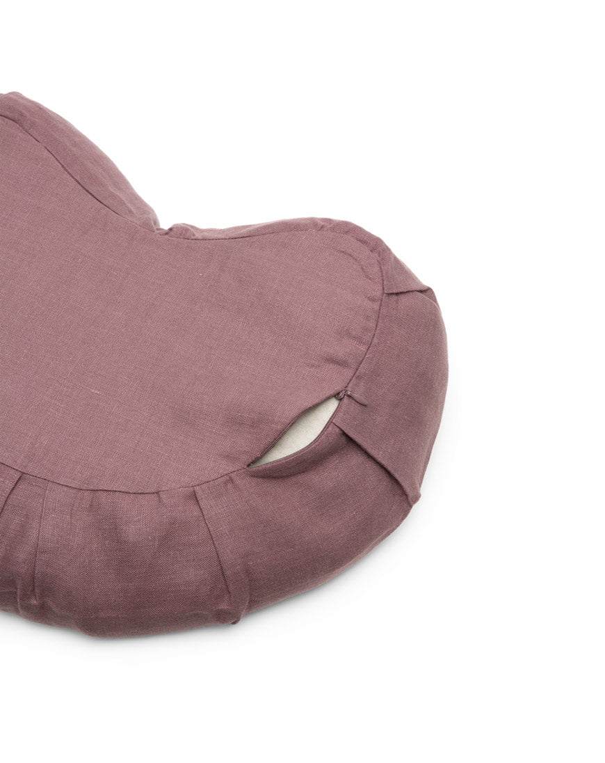 linen halfmoon meditation cushion - Image 3