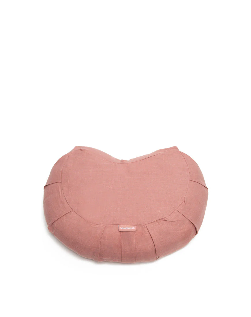 linen halfmoon meditation cushion - Image 4