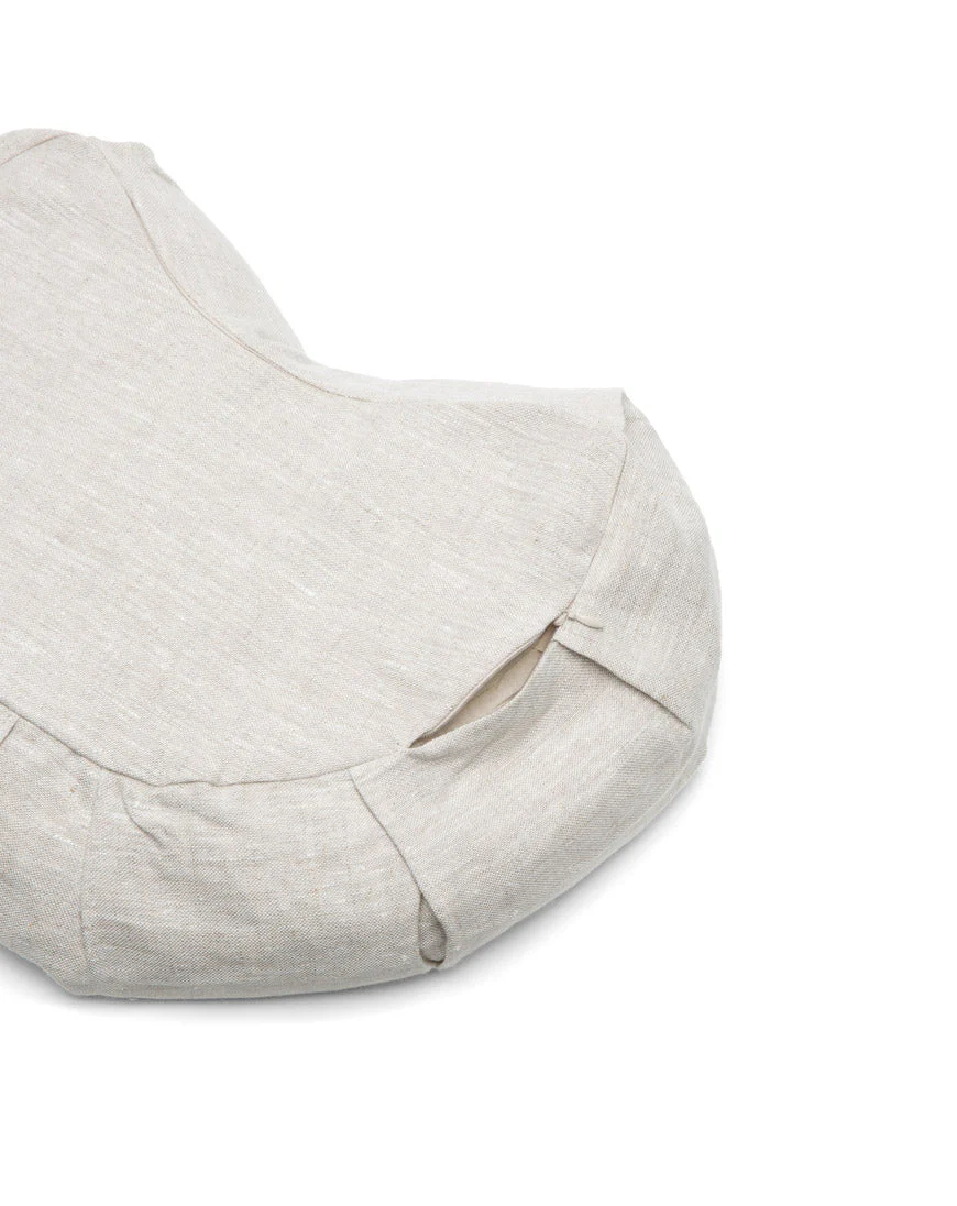 linen halfmoon meditation cushion - Image 7