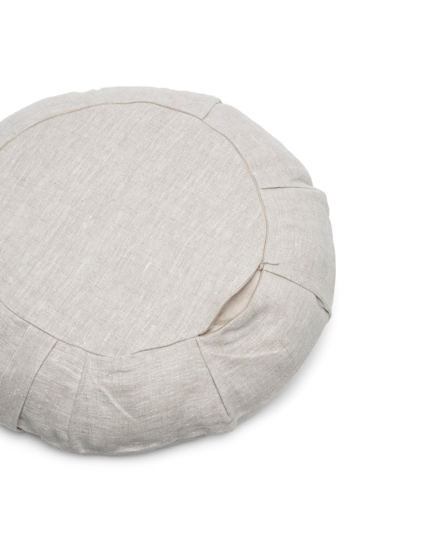linen round meditation cushion - Image 3