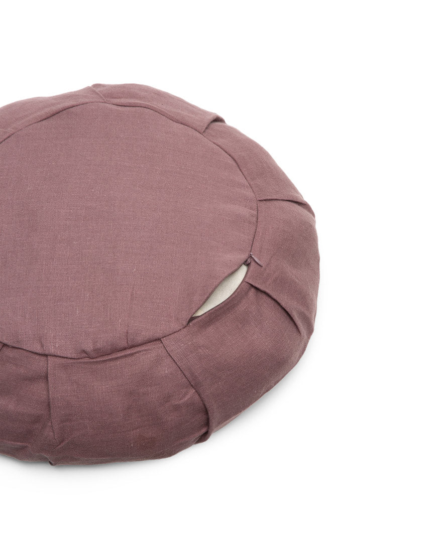 linen round meditation cushion - Image 4