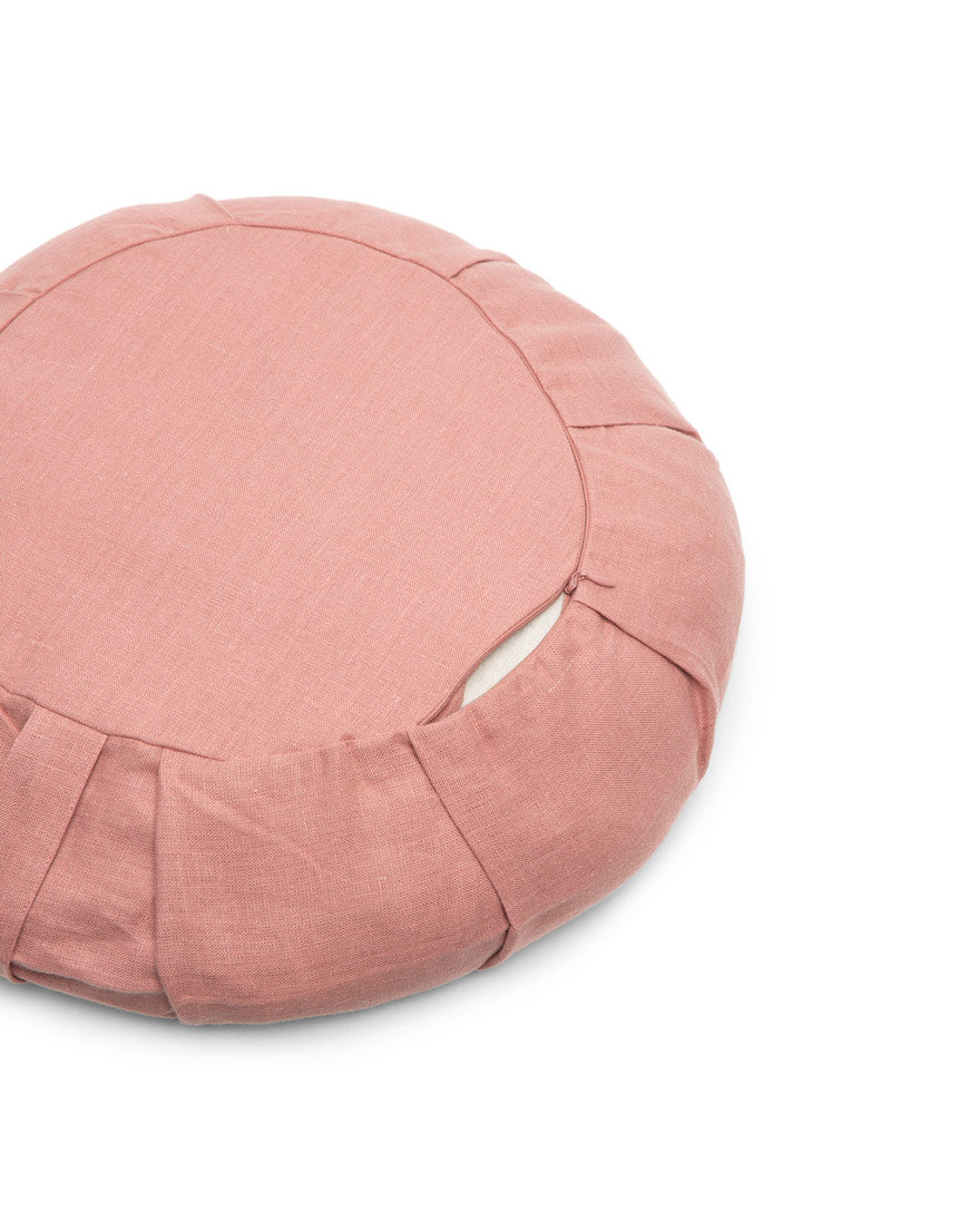 linen round meditation cushion - Image 5